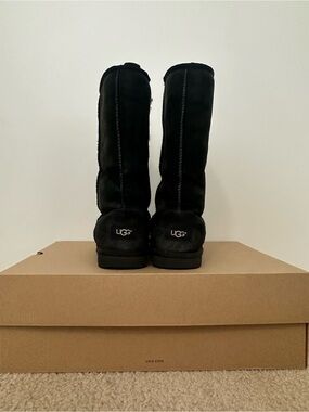 UGG Kids Classic Tall Black Suede Boots